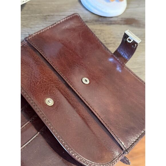 Ralph Lauren Collectors 100% Leather Card Check Wallet Zipper Whiskey Brown - Picture 8 of 16